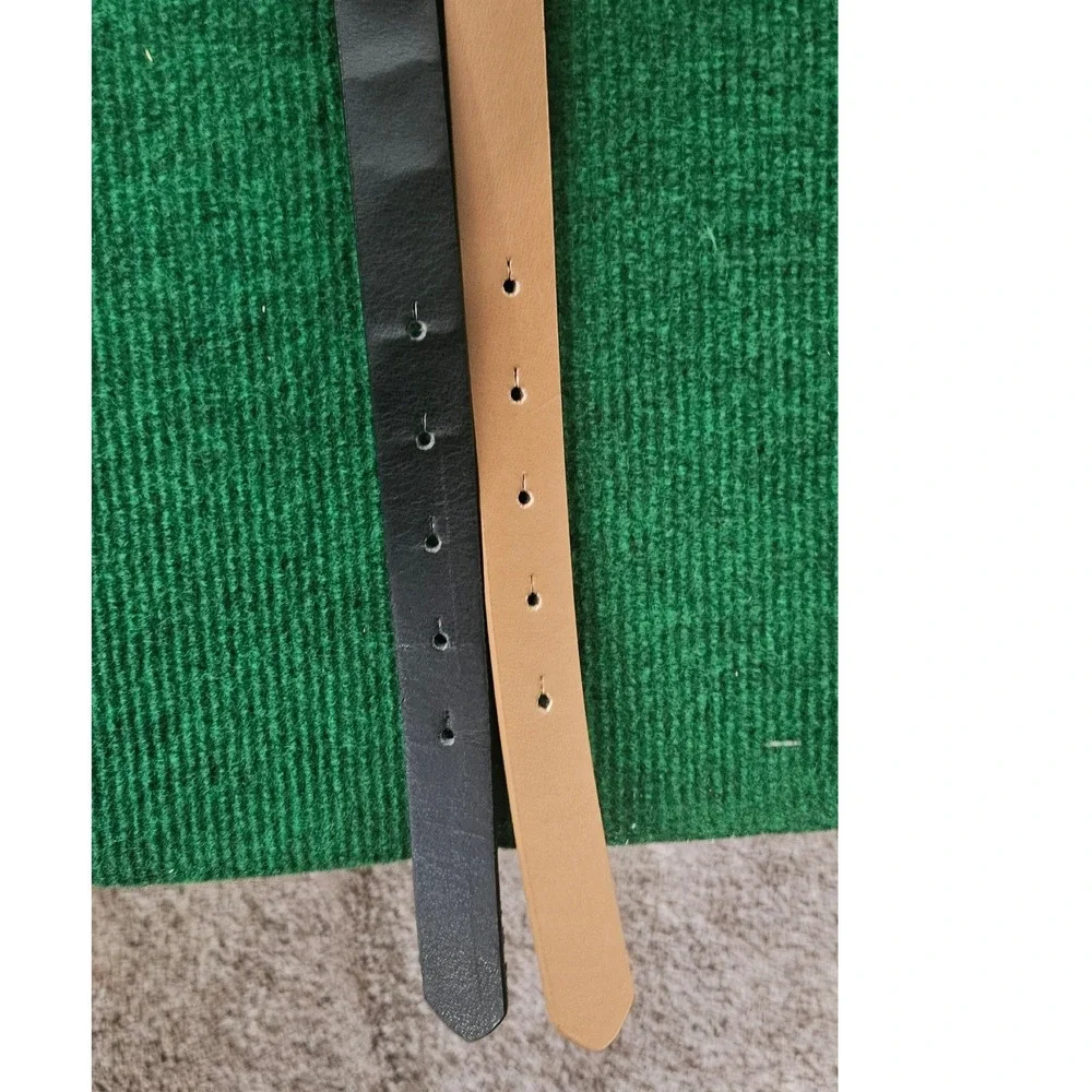 Forever 21 Belts‎ 2-Pack Skinny Black and Tan Double Ring Size S/M New